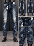 Pantalón JC URBAN Azul con Detalles Desgastados y Pedrería