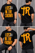 Playera True Religion; Negra Lost in the Crowd – Estampado Urbano