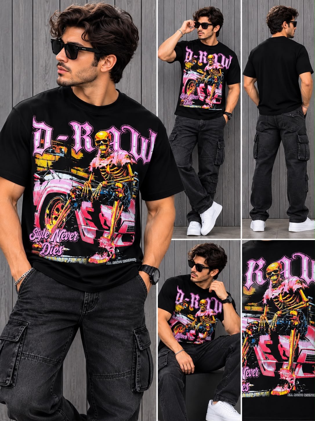 Playera Negra D-RAW Style Never Dies – Diseño Urbano