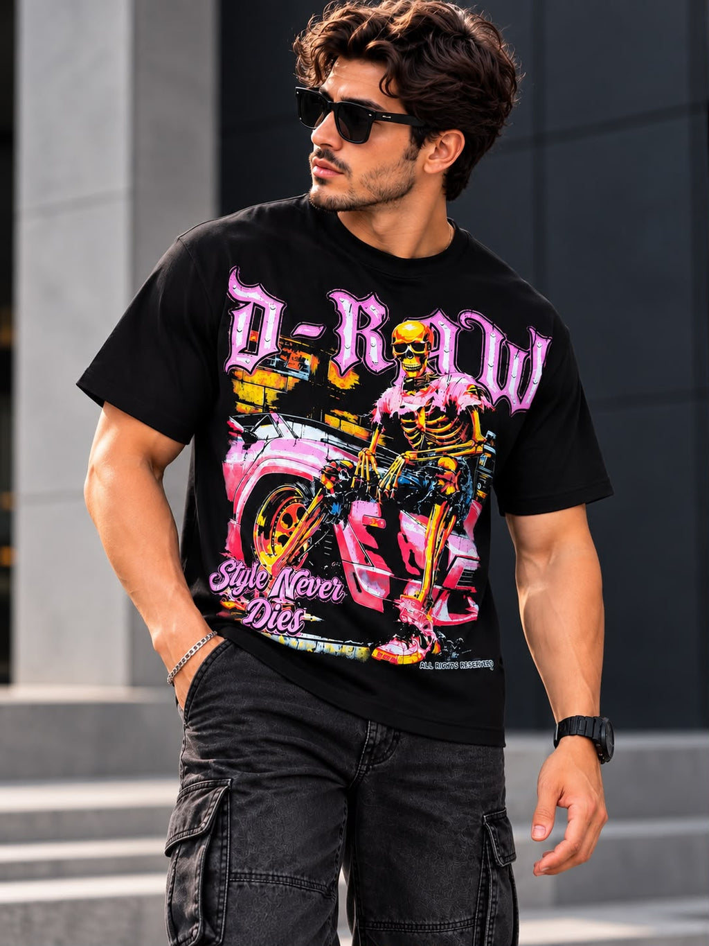 Playera Negra D-RAW Style Never Dies – Diseño Urbano