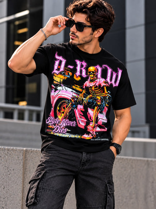 Playera Negra D-RAW Style Never Dies – Diseño Urbano