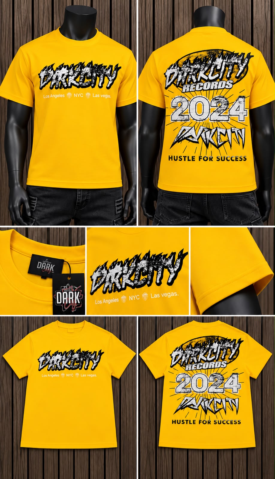 Playera Dark City Amarilla – Dark City Records 2024