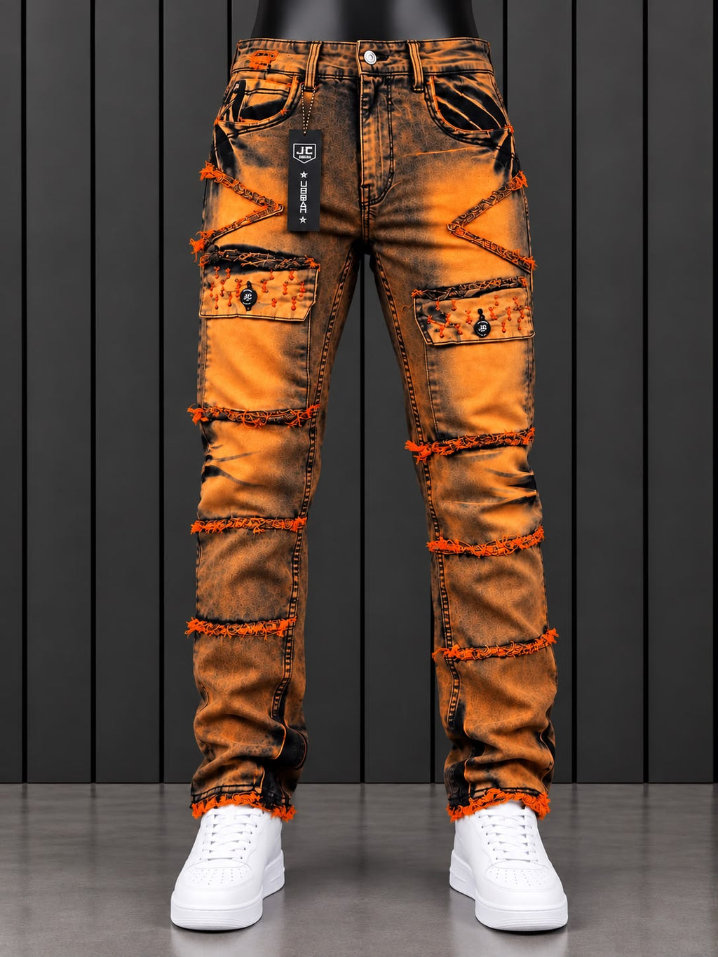 Pantalón JC Urban Cargo Naranja – Diseño Urbano Deshilachado