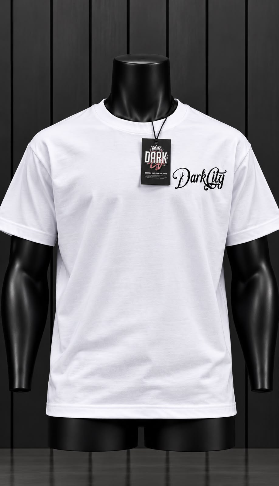 Playera Dark City Blanca – Diseño Urbano Frente y Espalda