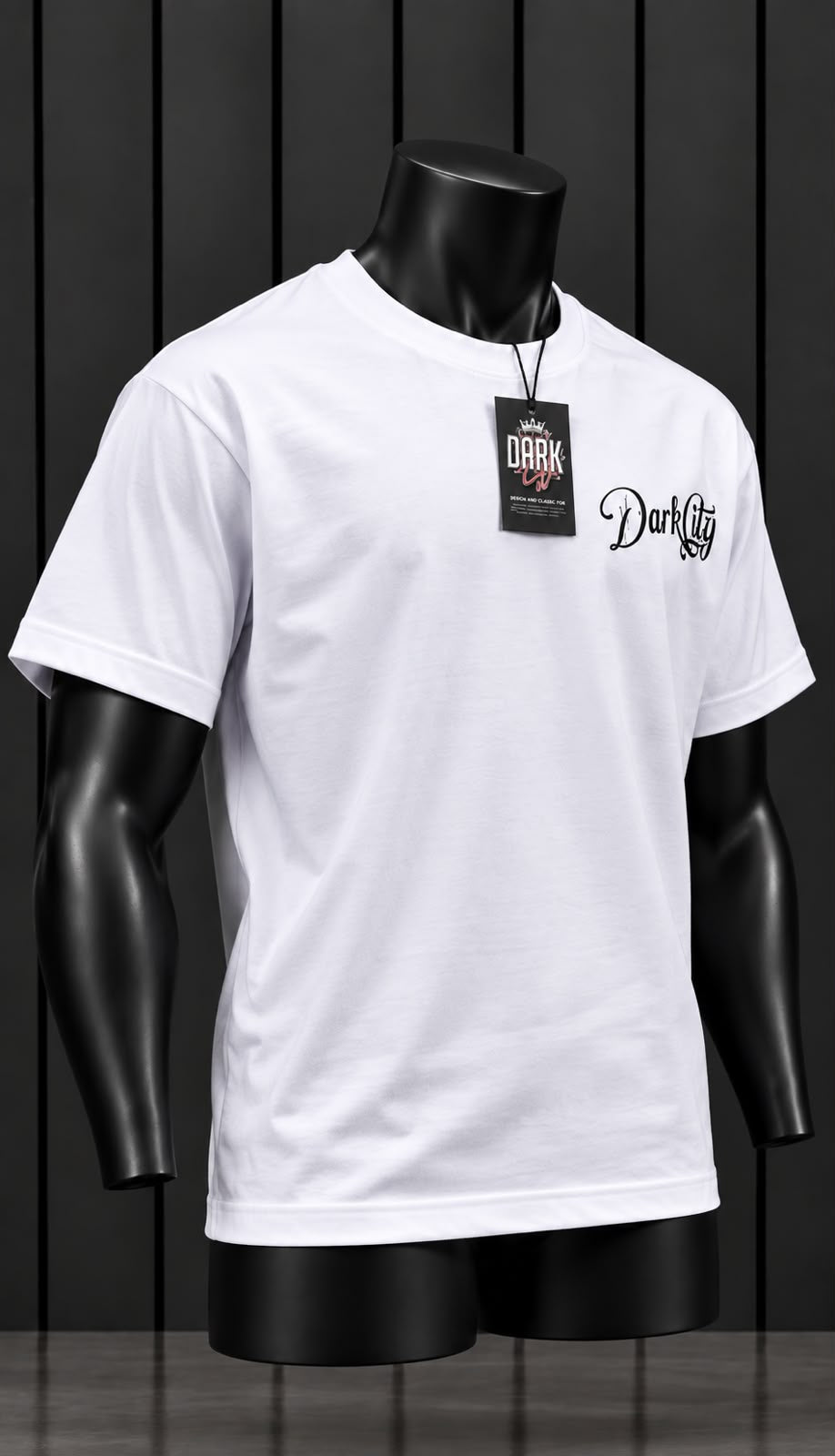 Playera Dark City Blanca – Diseño Urbano Frente y Espalda