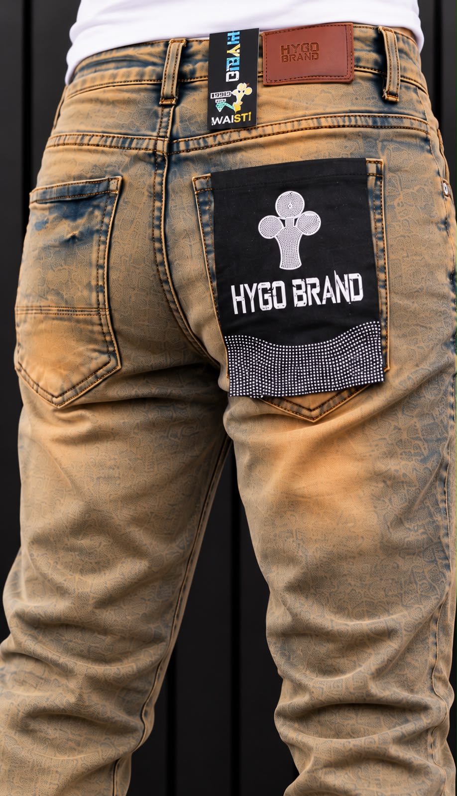 Jeans HYGO Brand Distressed – Lavado Vintage Camel