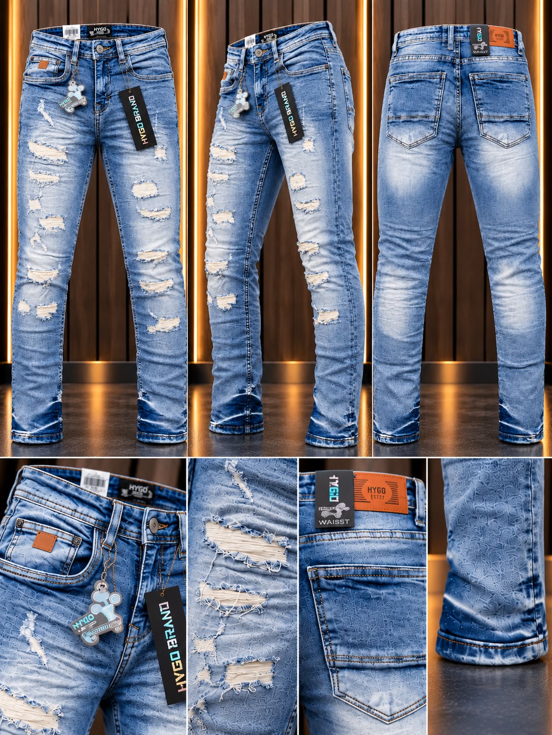 Jeans HYGO Brand Azul Claro Destroyed