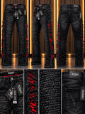 Jeans R3bel Premium Goods Negros con Detalles Rojos