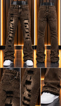 Jeans STUD Premium Stacked Fit Destroyed Café