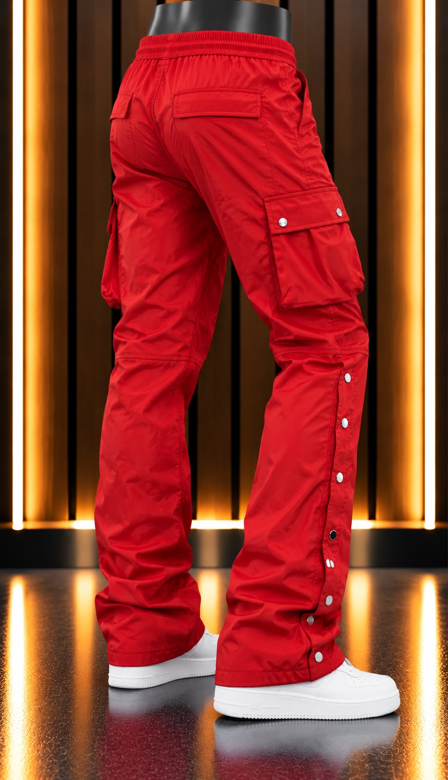 Pantalón Cargo Stup Rojo con Broches