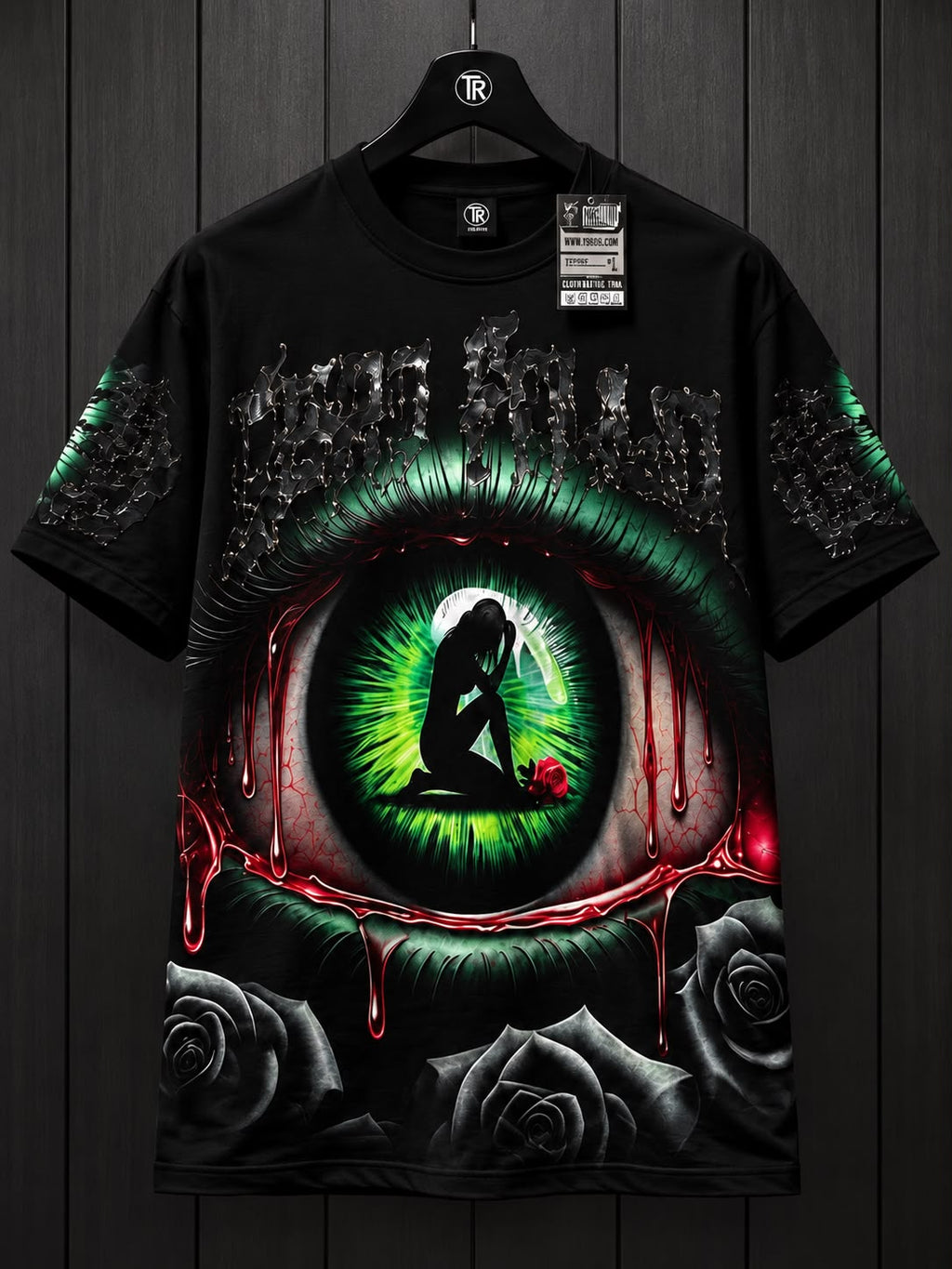 Playera Oversize True Rabia – Diseño Gótico Premium