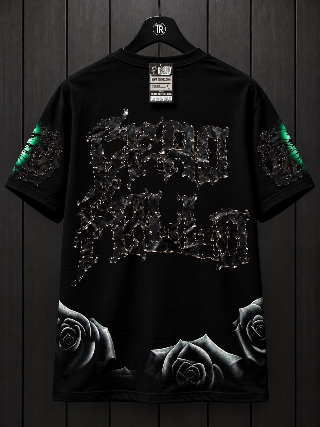 Playera Oversize True Rabia – Diseño Gótico Premium