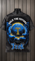 Playera True Religion Hold the Future Negra Acid Wash