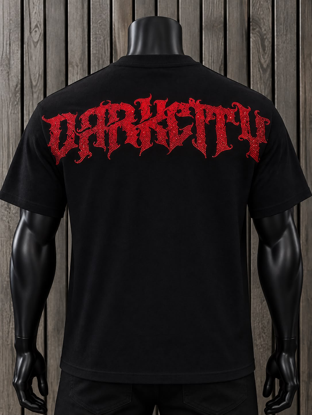 Playera Hombre DarkCity Negra con Estampado Gótico de Calavera