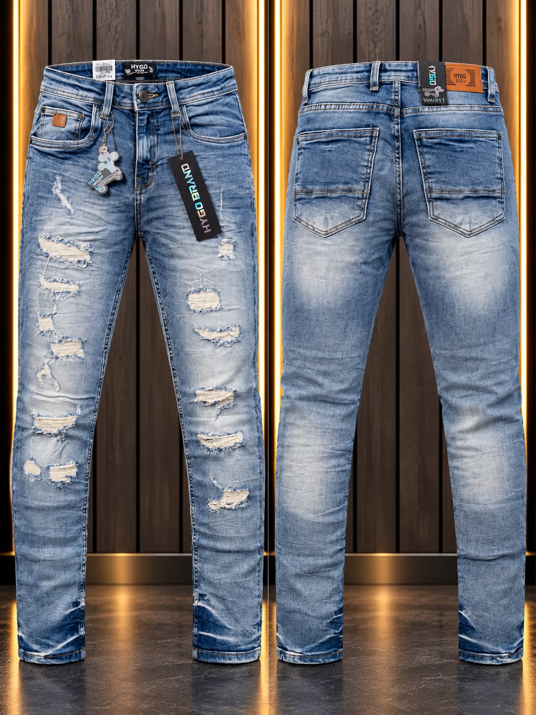 Jeans HYGO Brand Azul Claro Destroyed